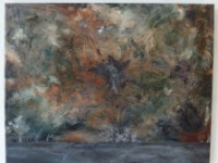 Böcklins isle of the dead ( from behind, 10 seamiles away ) 2011 50 cm x 40 cm oil on nettle