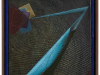 Farbflächenromantik von hinten skalpiert 2014 35 x 50 cm oil on nettle